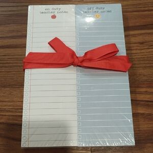 Teacher Notes Notepad Set with Red Ribbon